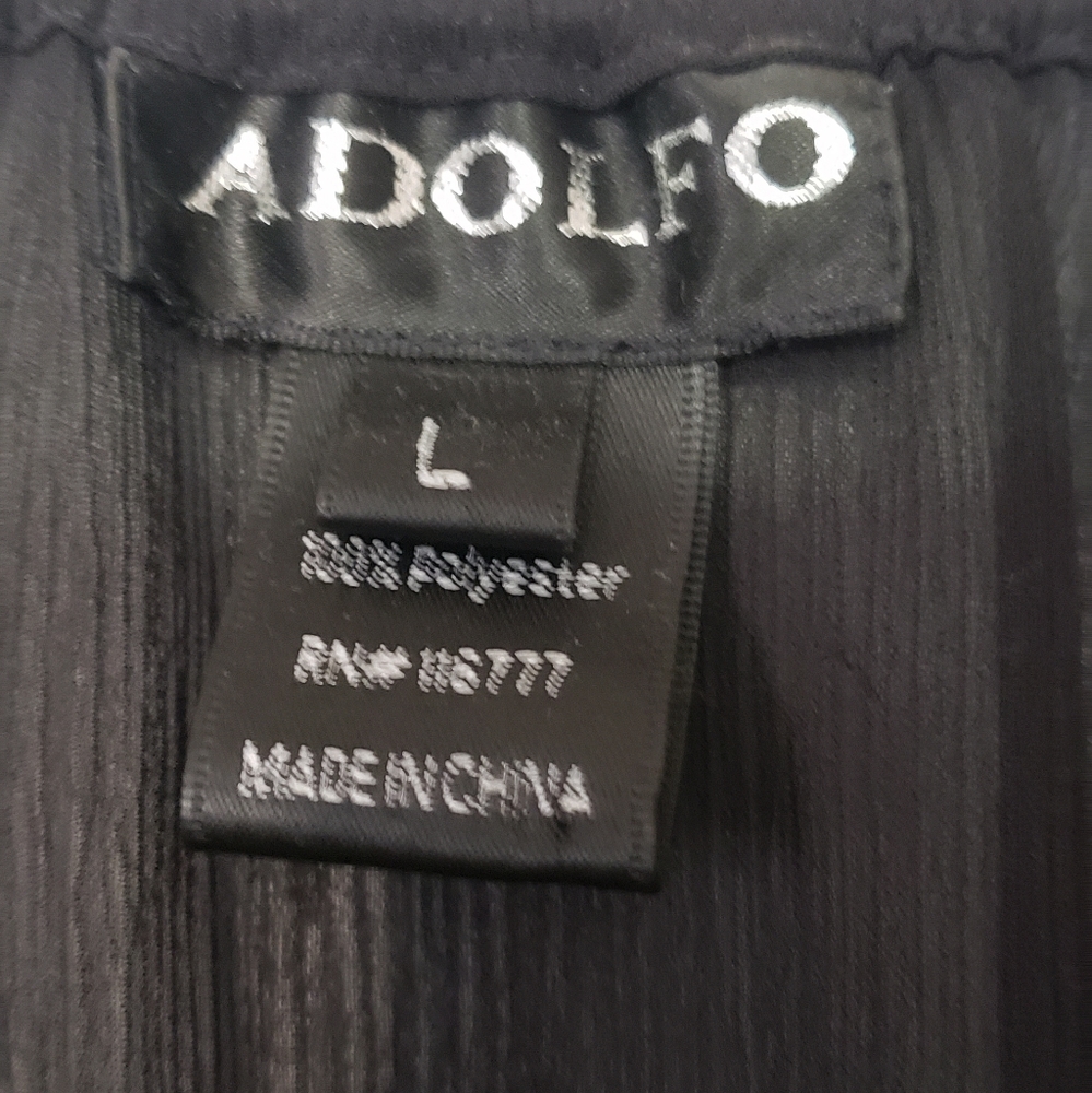 Adolfo Sheer Flowy Shirt Large